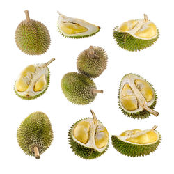 High angle view of fruits on white background