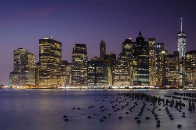 Illuminated cityscape at night