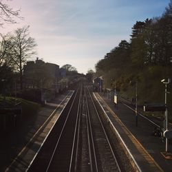 View of railroad tracks against sky