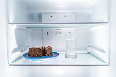 View of cake in plate on table