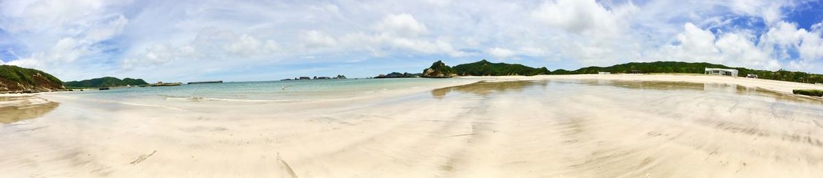 Panoramic view of beach against sky