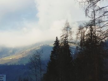 Scenic view of mountains against sky during winter