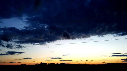 Low angle view of sky at sunset