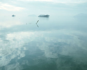 Aerial view of sea against sky