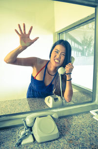 Portrait of a young woman smiling