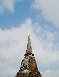 Ayutthaya angle view of temple against sky