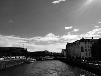 View of canal along buildings