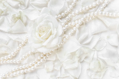 Close-up of white rose bouquet