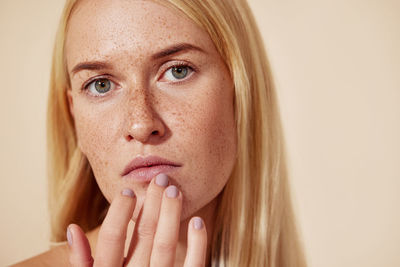 Close-up of young woman