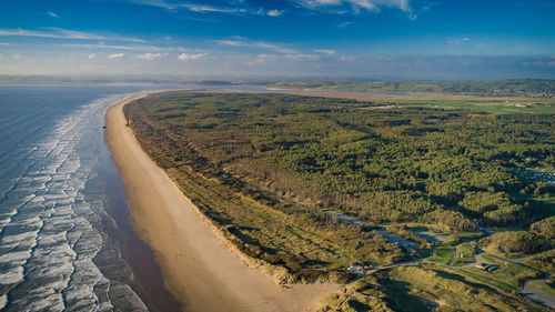 Scenic view of land against sky
