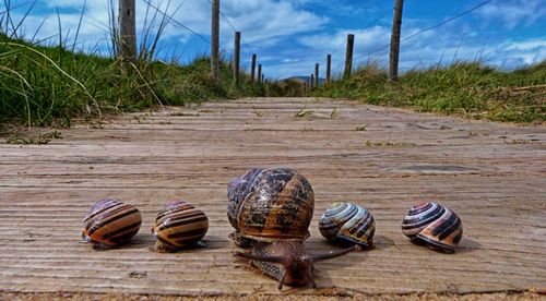 Empty road on sand against sky