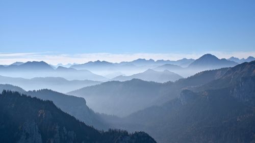 Scenic view of mountains against clear sky