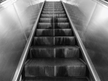 Low angle view of escalator