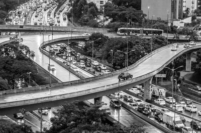 High angle view of bridge in city