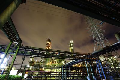 Low angle view of illuminated building