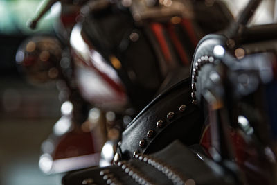 Close-up of motor cycle