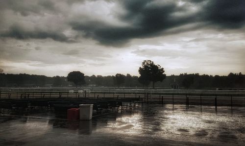 Scenic view of swimming pool against sky