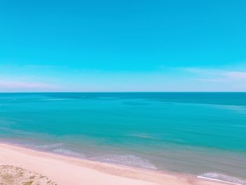 View of sea against blue sky