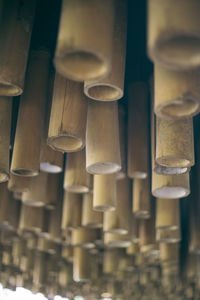 Close-up of candles in row