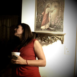 Beautiful woman looking away