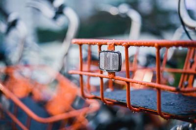 Close-up of bicycle basket