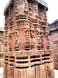 Close-up of a statue of a temple