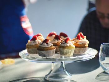 Close-up of dessert on table