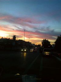 View of road at sunset