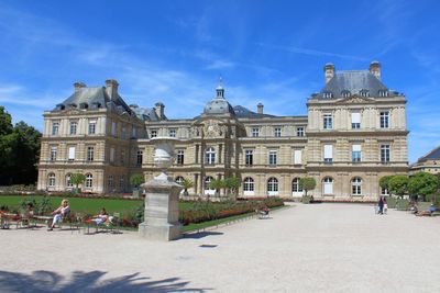 View of historic building against blue sky
