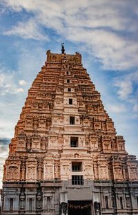 Temple entrance with bright dramatic sky background at evening shot