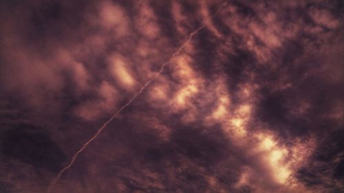 Low angle view of vapor trail in sky