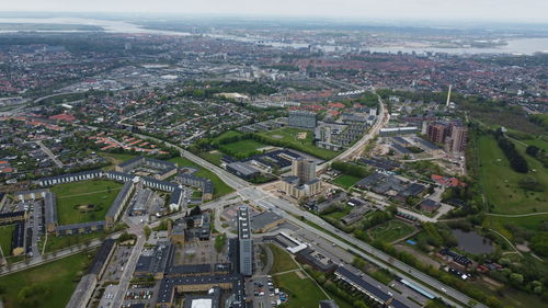 High angle view of cityscape