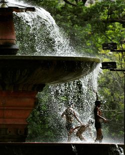 Water splashing from fountain