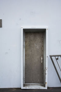 Closed door of building