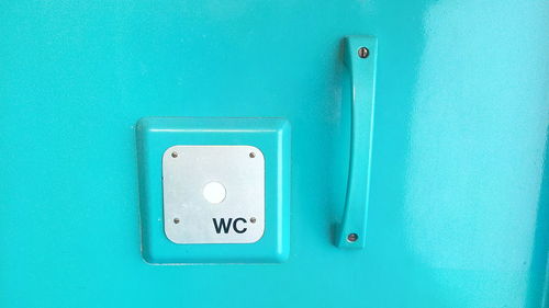 Bathroom push button in train