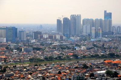 High angle view of cityscape