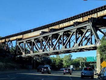 Low angle view of bridge against sky