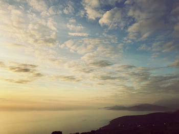 Scenic view of dramatic sky during sunset