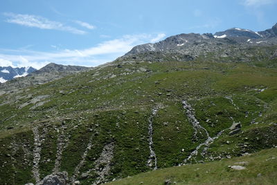 Scenic view of mountains against sky