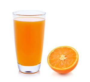 Orange juice against white background