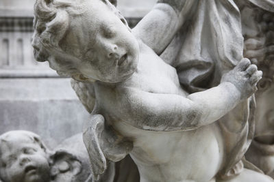 Close-up of angel statue at church
