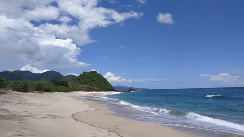 Scenic view of beach against sky