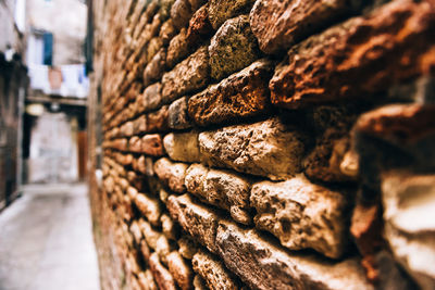 Stack of bread in store