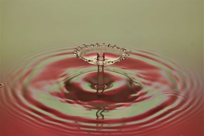 Close-up of drop falling in water