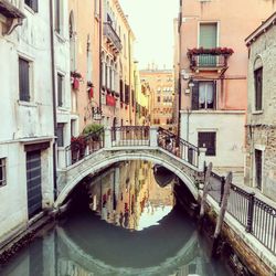 Bridge over canal in city