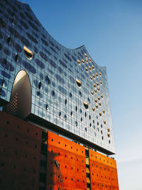 Low angle view of building against clear sky