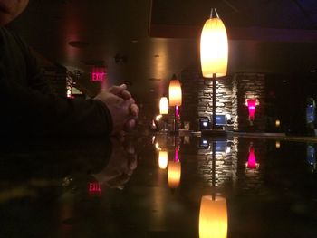 Blurred motion of woman at night