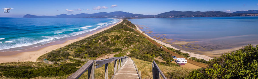 Panoramic view of beach against sky