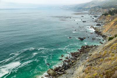 High angle view of beach against sky