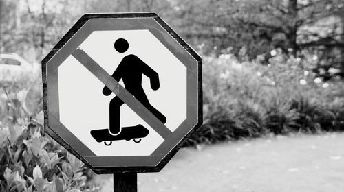 Close-up of road sign